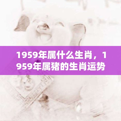 1959年属猪的生肖运势详解